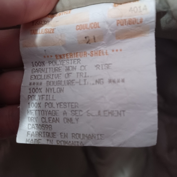 VTG Luba Paris Women's Metallic Khaki Spring Fall Coat Jacket Lagenlook - Picture 4 of 11